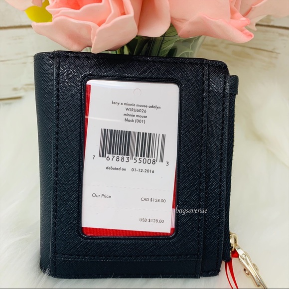 Minnie Mouse adalyn wallet Kate spade black red - Picture 5 of 8